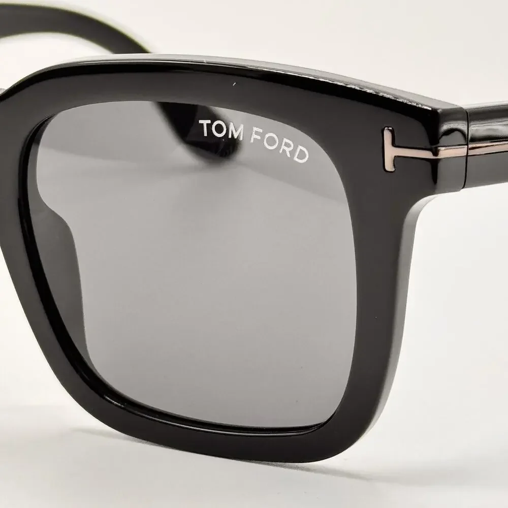 Tom Ford Sunglasses Dax TF751-N 01A Black Square Frame Gray Lens 50-22-145